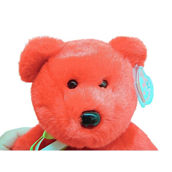 Ty Original Beanie Buddy "Osito" The Red Bear Plush With Mexican Flag Large 14" - Picture 6 of 9